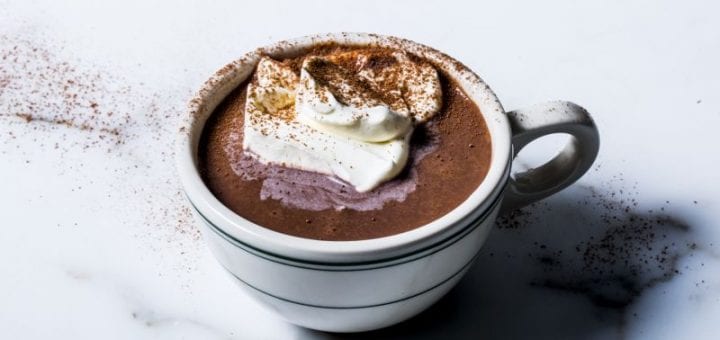 Cup of hot chocolate with a marshmallow